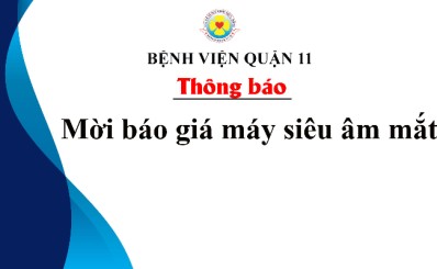 Thông báo mời báo giá máy siêu âm mắt
